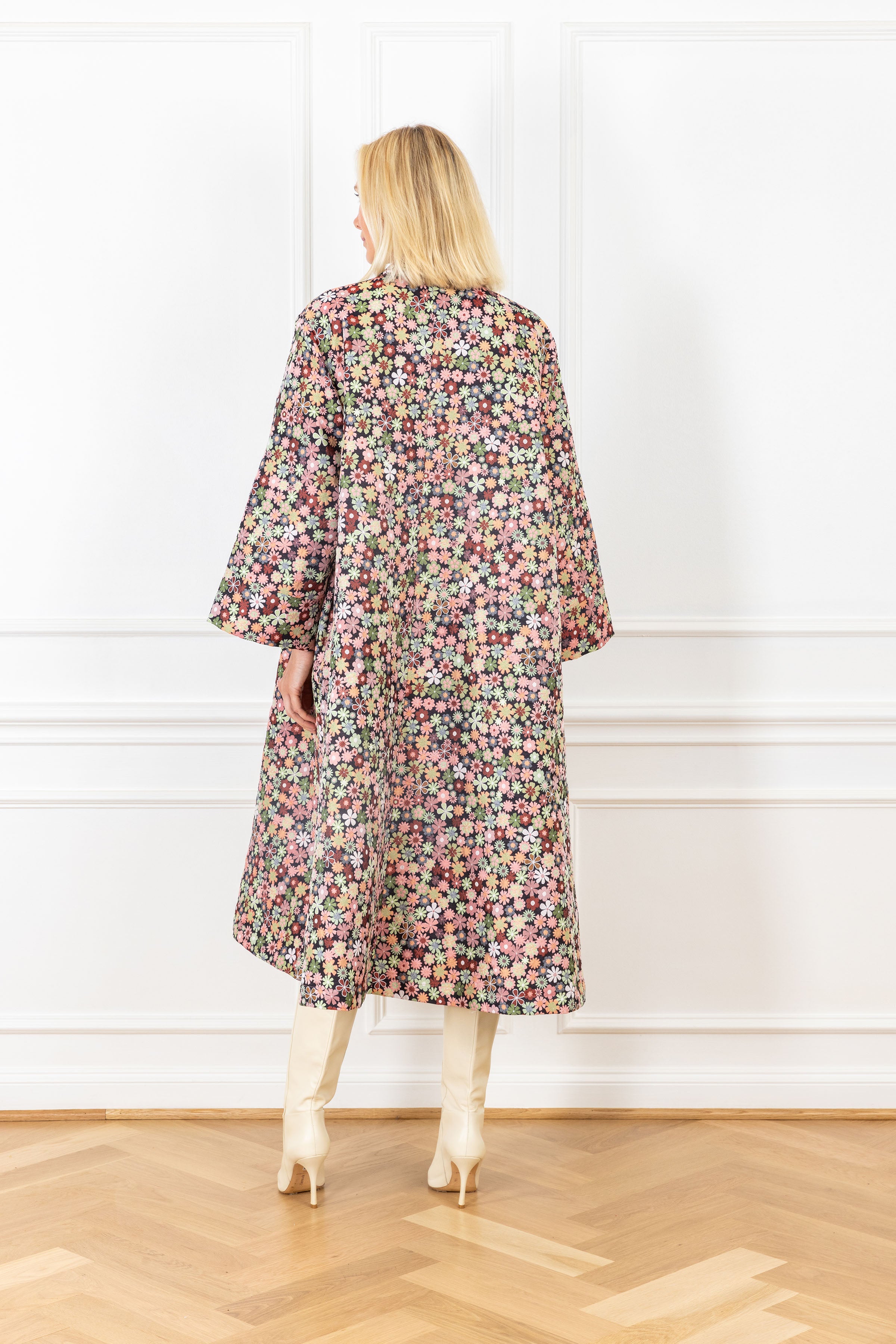 Botanical Jacquard Maxi Dress Coat