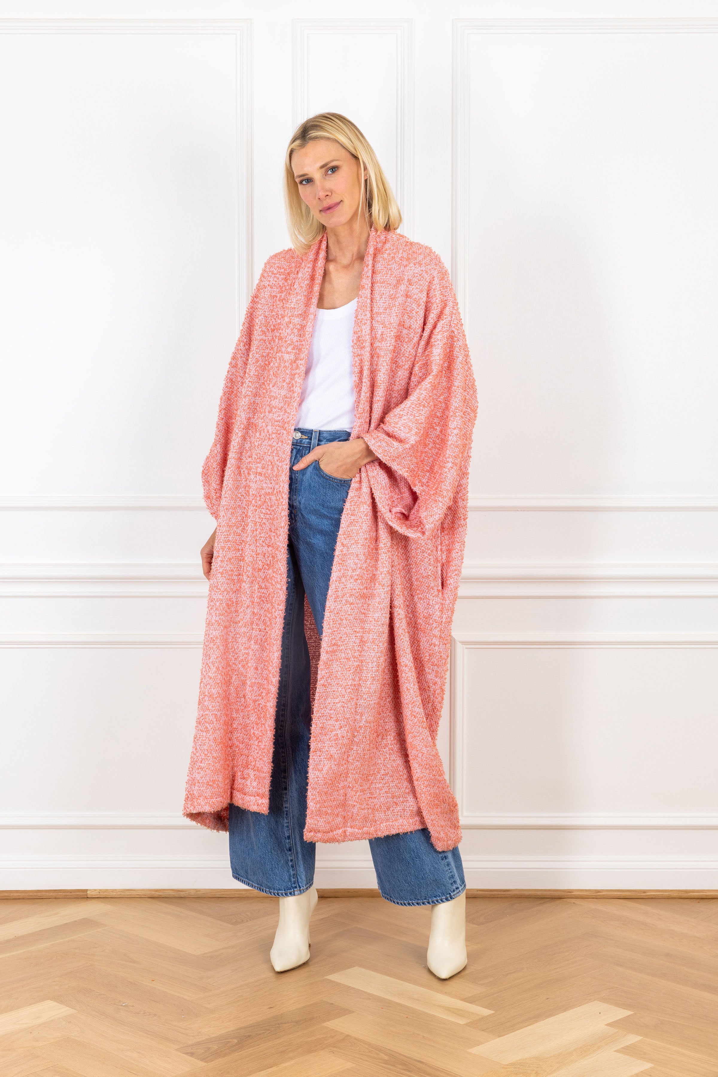 Taffy Pink Woven Maxi Duster