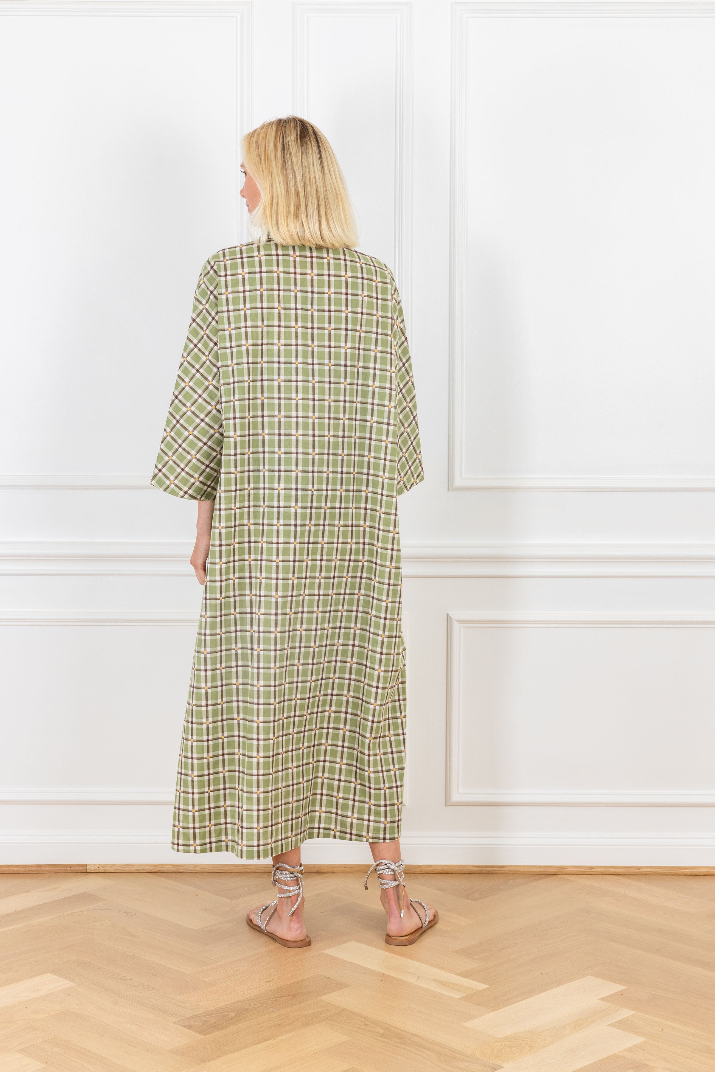 Earthy Green Plaid Everyday Dress