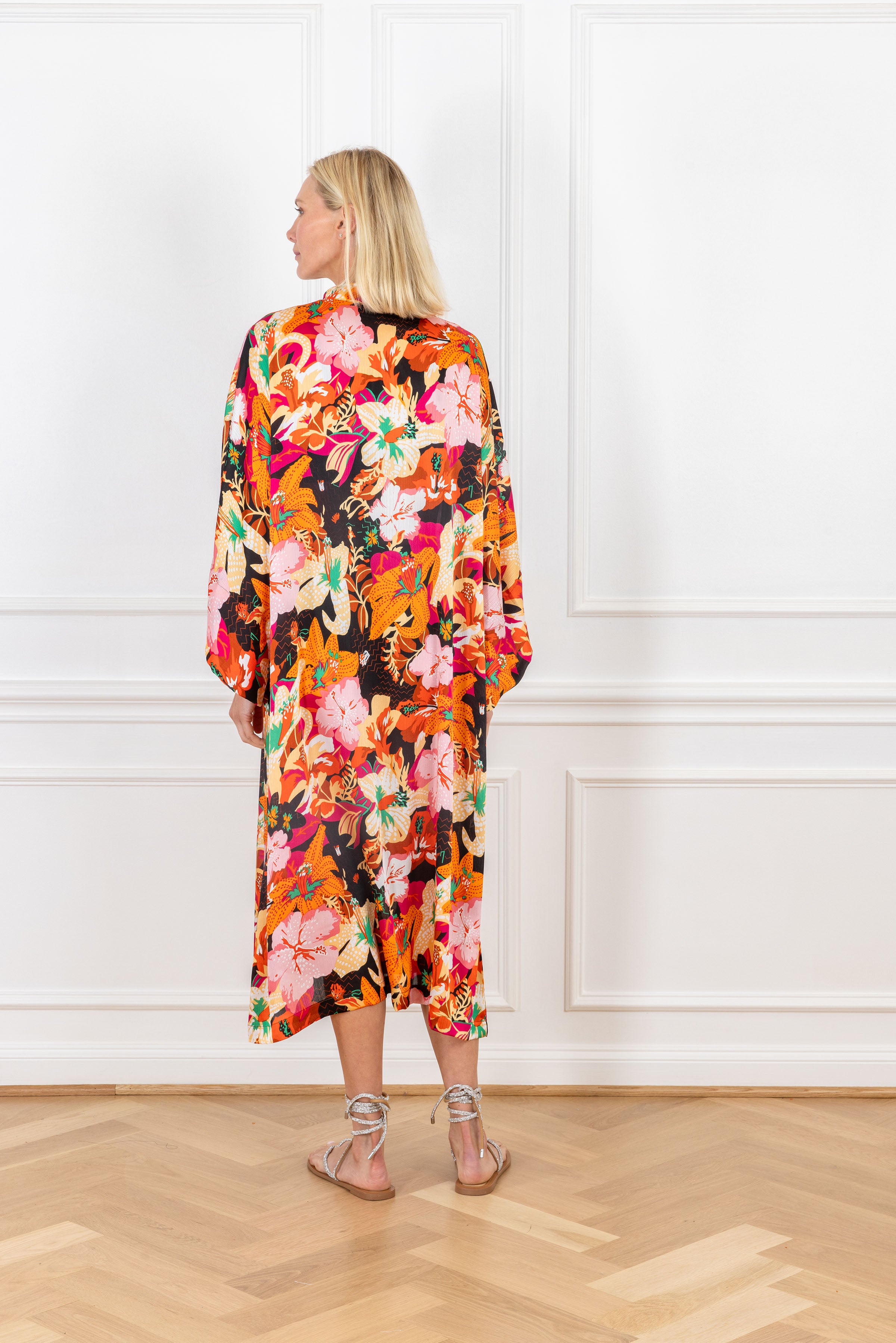 Hibiscus Satin Maxi Caftan