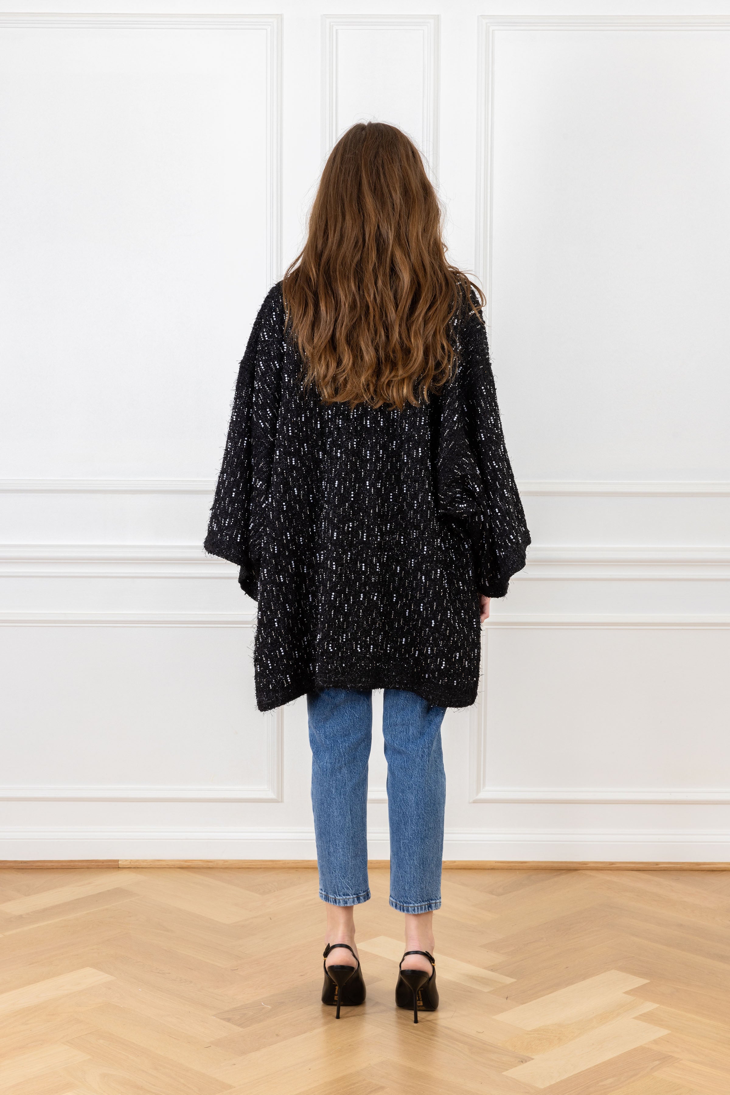 Pearly Black Woven Mini Duster