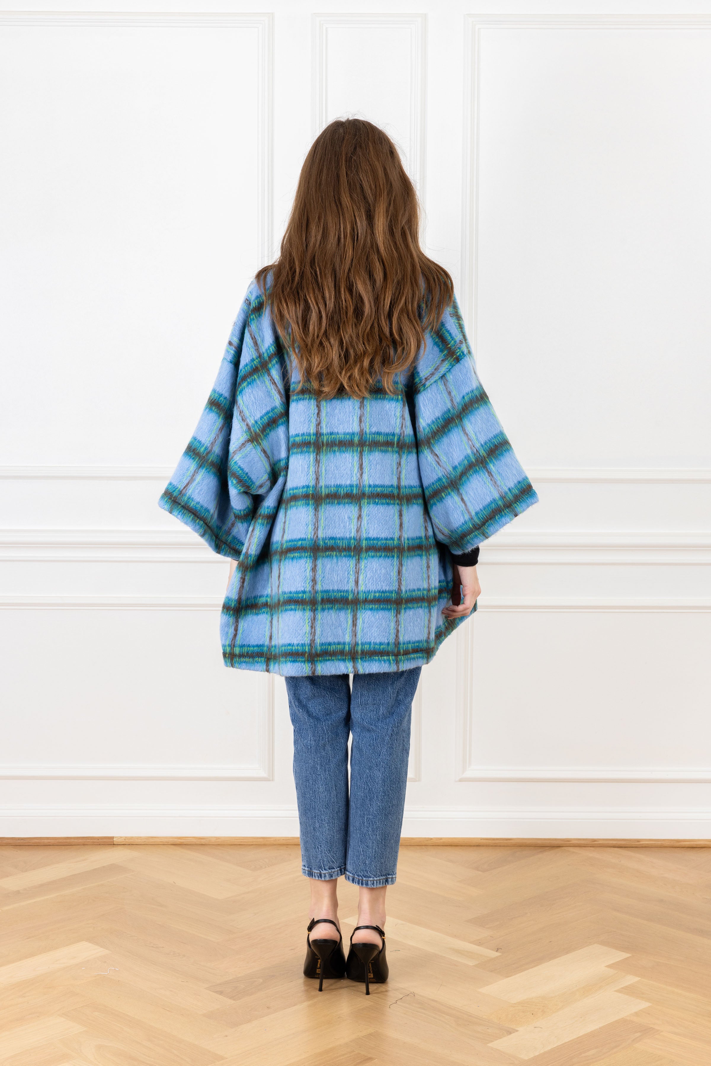 Mocha Blue Plaid Mini Duster