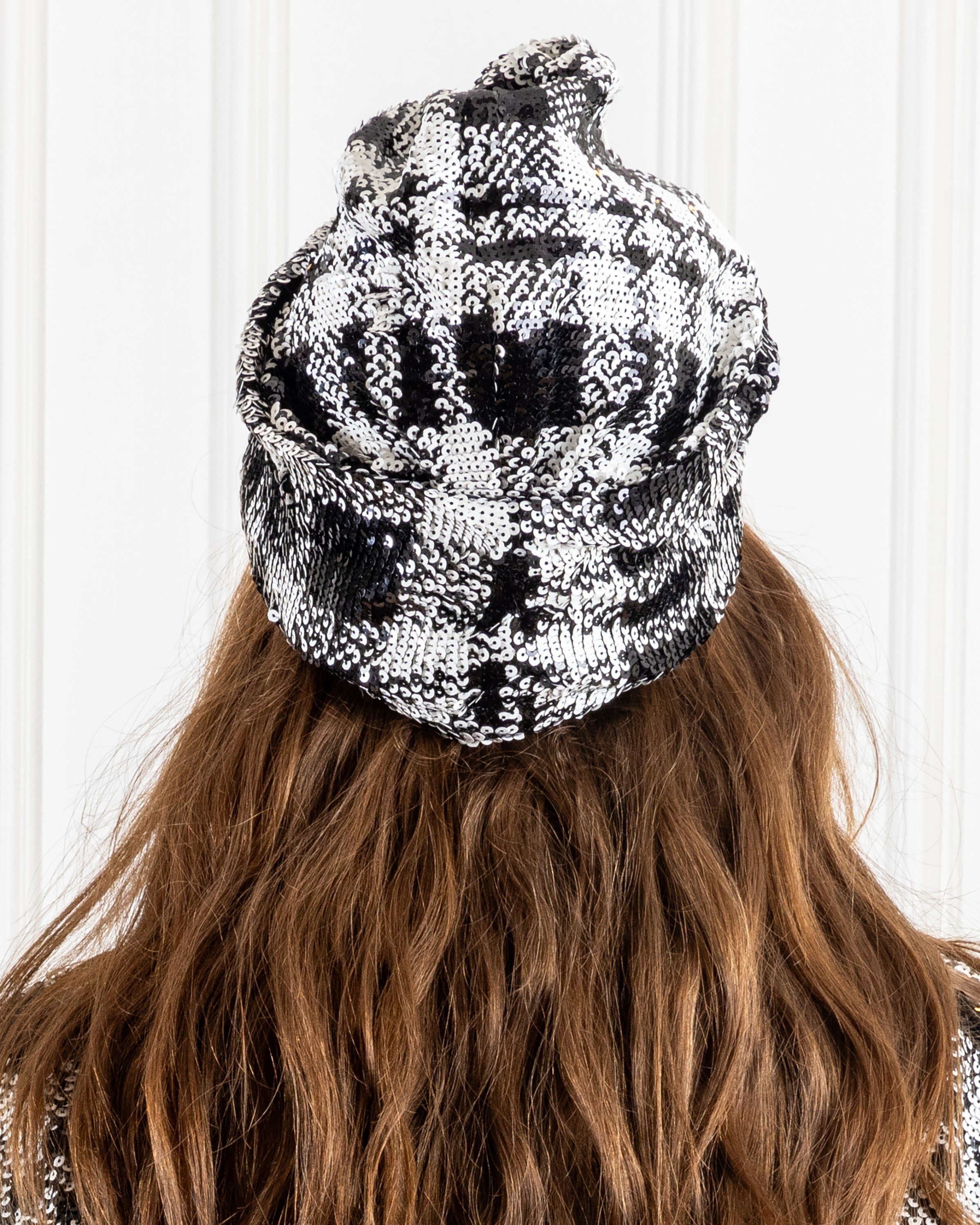 Obsidian Plaid Sequin Turban