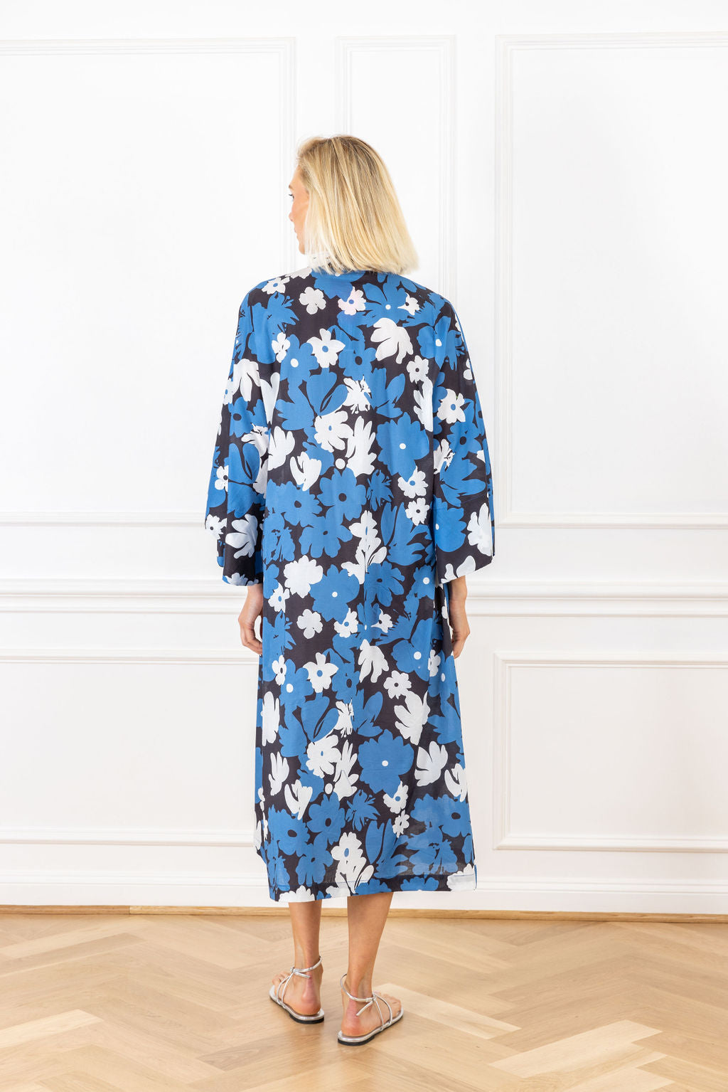 Blue Shadow Cotton Maxi Caftan