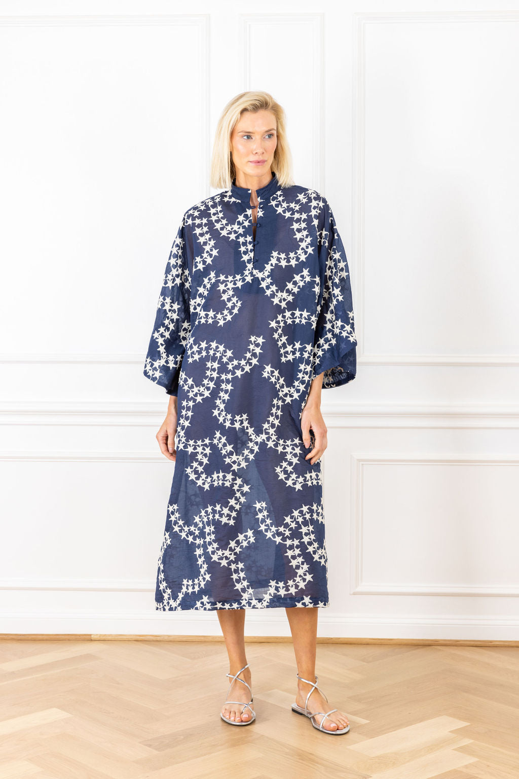 Starry Night Linen Maxi Caftan